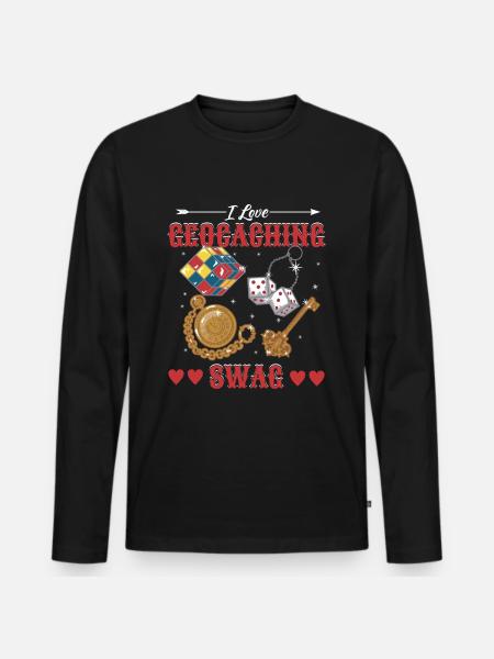 J’adore Geocaching Swag - T-shirt manches longues Premium bio Homme - noir