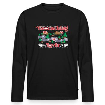 Geocaching-Liebhaber - Männer Premium Bio Langarmshirt - Schwarz - Vorne - Nico (187cm)