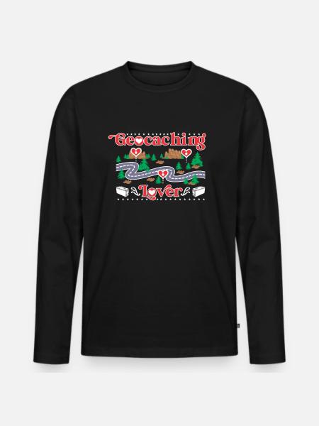 Geocaching Lover - Men's Premium Organic Long Sleeve Shirt - black