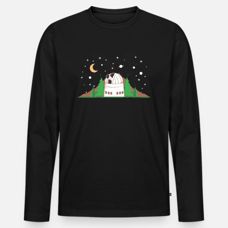 Sternenbeobachtung - Männer Premium Bio Langarmshirt - Schwarz