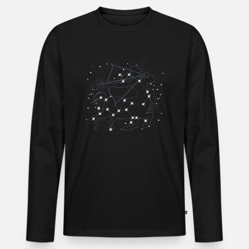 Sternenbeobachtung - Männer Premium Bio Langarmshirt - Schwarz