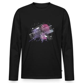Explorer. - T-shirt manches longues Premium bio Homme - noir - Devant - Nico (187cm)