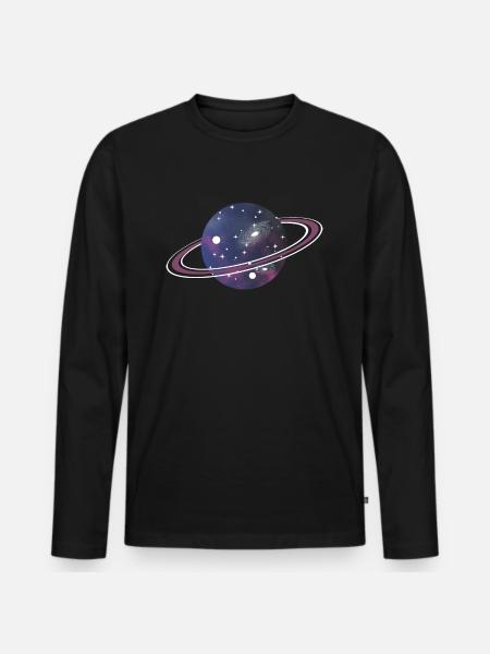 Star gazing - Men's Premium Organic Long Sleeve Shirt - black