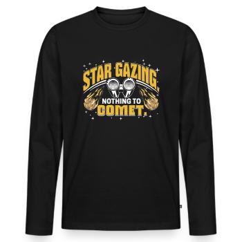 Observation des étoiles. Rien à voir avec les comètes. - T-shirt manches longues Premium bio Homme - noir - Devant - Nico (187cm)