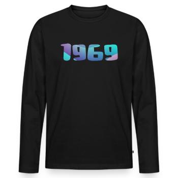 1969 Geburtstagsgeschenk Vintage 1969 Retro 1969 - Männer Premium Bio Langarmshirt - Schwarz - Vorne - Nico (187cm)