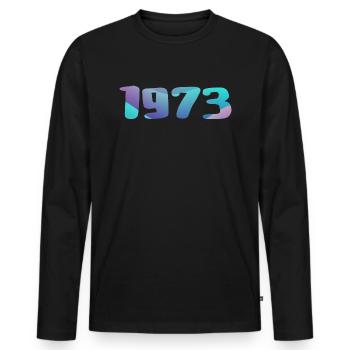 1973 Geburtstagsgeschenk Jahrgang 1973 Retro 1973 - Männer Premium Bio Langarmshirt - Schwarz - Vorne - Nico (187cm)