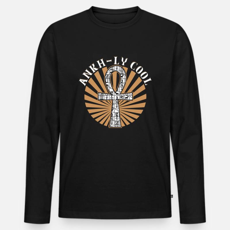 Ankh-ly cool - Männer Premium Bio Langarmshirt - Schwarz