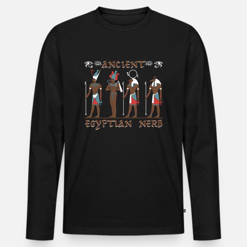Altägyptischer Nerd - Männer Premium Bio Langarmshirt - Schwarz