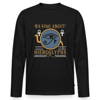 Tout ce qui brille, c’est un hiéroglyphe - T-shirt manches longues Premium bio Homme - noir - Devant - Nico (187cm)