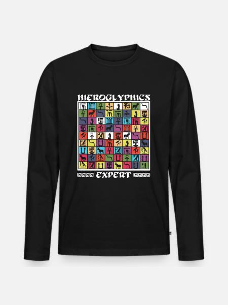 Hieroglyphics expert - Men's Premium Organic Long Sleeve Shirt - black