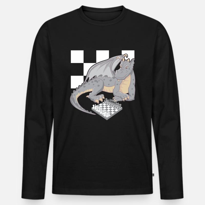 Drachen - Männer Premium Bio Langarmshirt - Schwarz
