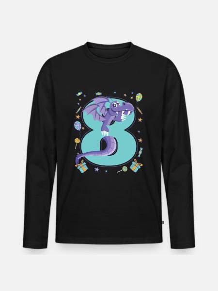 8th Birthday - Men's Premium Organic Long Sleeve Shirt - black