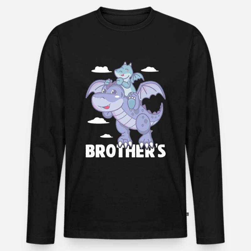 Brüder - Männer Premium Bio Langarmshirt - Schwarz