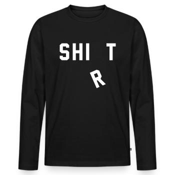 Shirt Shit - Men's Premium Organic Long Sleeve Shirt - black - Front - Nico (187cm)