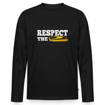 Respect The Harmonica Player Harmonicist Gift - Männer Premium Bio Langarmshirt - Schwarz - Vorne - Nico (187cm)