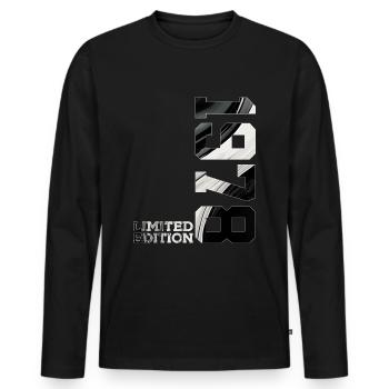 LIMITED EDITION 1978 48TH BIRTHDAY - Men's Premium Organic Long Sleeve Shirt - black - Front - Nico (187cm)