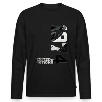 LIMITED EDITION 1974 52ND BIRTHDAY - Men's Premium Organic Long Sleeve Shirt - black - Front - Nico (187cm)