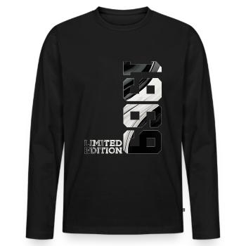 LIMITED EDITION 1969 57TH BIRTHDAY - Men's Premium Organic Long Sleeve Shirt - black - Front - Nico (187cm)