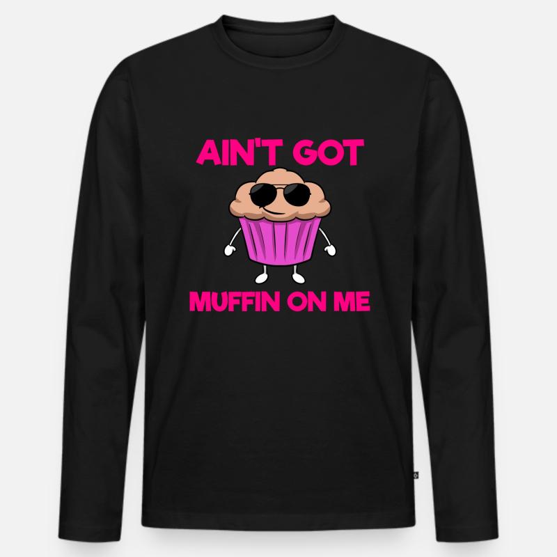 Liebes Muffin Konditor - Männer Premium Bio Langarmshirt - Schwarz