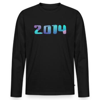 Geburtstagsgeschenk 2014 Jahrgang 2014 Retro 2014 - Männer Premium Bio Langarmshirt - Schwarz - Vorne - Nico (187cm)