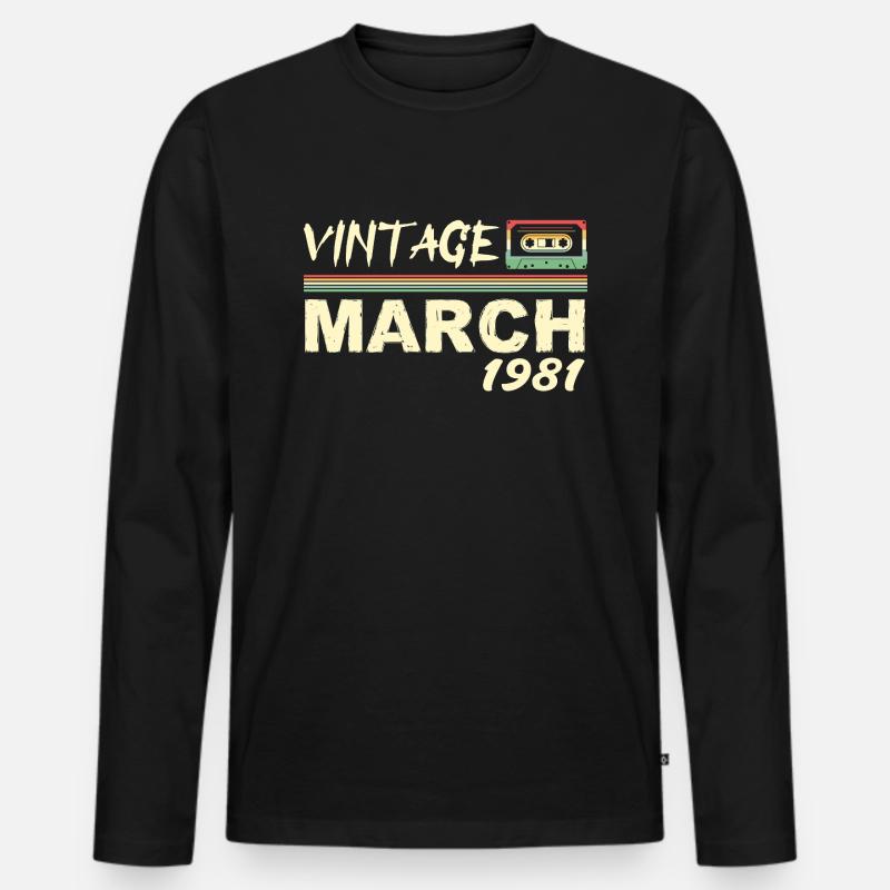 März 1981 - März 1981 - Männer Premium Bio Langarmshirt - Schwarz