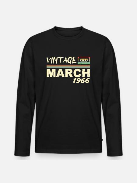 March 1966 - March 1966 - Men's Premium Organic Long Sleeve Shirt - black