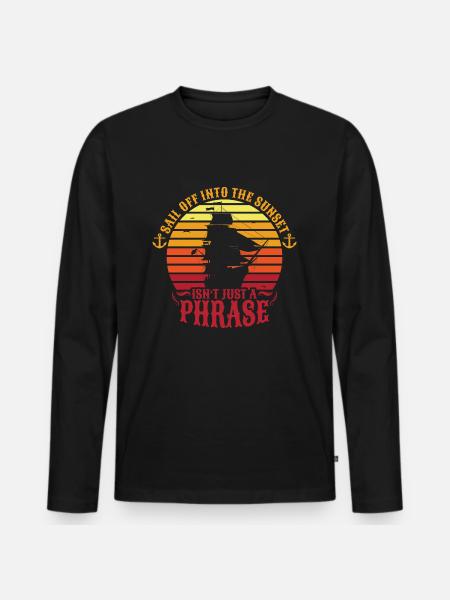 Sunset ship - Men's Premium Organic Long Sleeve Shirt - black
