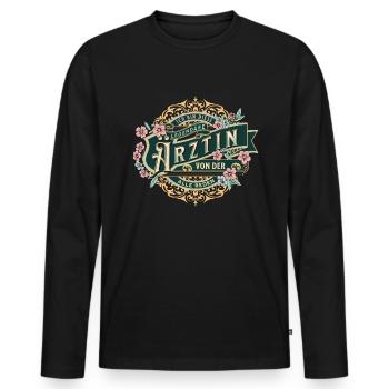 Ärztin Ich bin diese legendäre Ärztin - Männer Premium Bio Langarmshirt - Schwarz - Vorne - Nico (187cm)