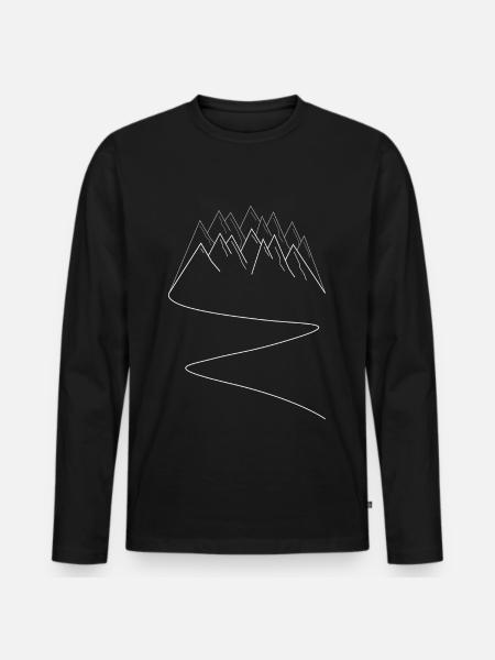 Berge Alpen Gebirge Bergsport - Männer Premium Bio Langarmshirt - Schwarz