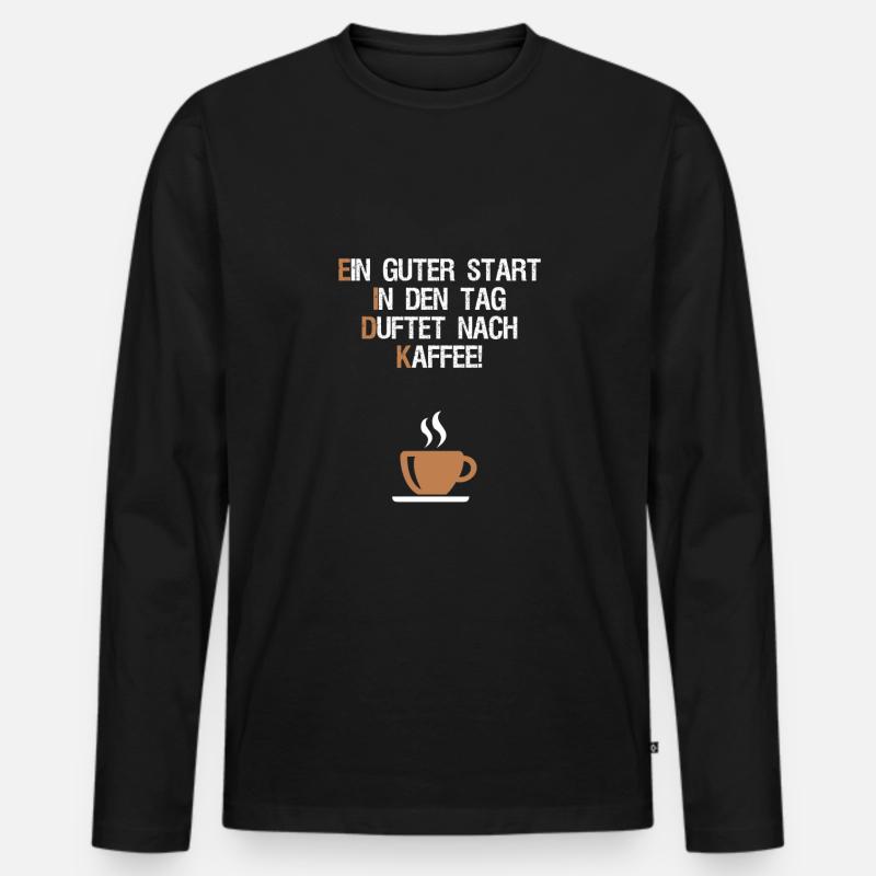 Kaffee Geschenkidee - Männer Premium Bio Langarmshirt - Schwarz