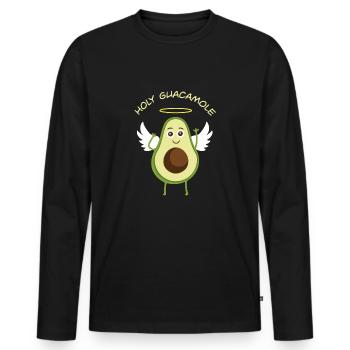 Holy Guacamole - holy avocado - Men's Premium Organic Long Sleeve Shirt - black - Front - Nico (187cm)