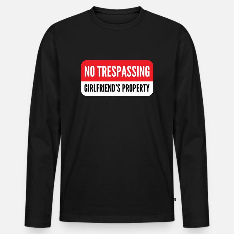 Eigentum meiner Freundin - Männer Premium Bio Langarmshirt - Schwarz