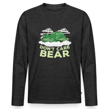 Bär Kiffen Relax Dont Care Bear - Männer Premium Bio Langarmshirt - Anthrazit meliert - Vorne - Nico (187cm)