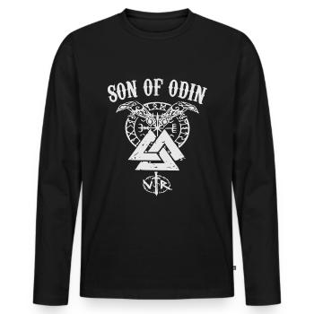 Odin Viking Valhalla Nordic - T-shirt manches longues Premium bio Homme - noir - Devant - Nico (187cm)