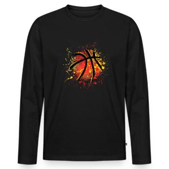 Basketball Shirt Basketball Player Germany - Men's Premium Organic Long Sleeve Shirt - black - Front - Nico (187cm)