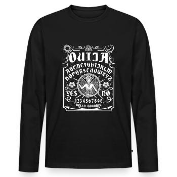 Ouija conseil t-shirt Lucifer jeu diable occulte - T-shirt manches longues Premium bio Homme - noir - Devant - Nico (187cm)