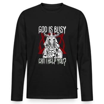 Satan Pentagram T-Shirt Lucifer 666 Heide Sorcière - T-shirt manches longues Premium bio Homme - noir - Devant - Nico (187cm)