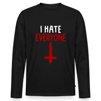 La haine croisée t-shirt satanisme diable Sinner 666 - T-shirt manches longues Premium bio Homme - noir - Devant - Nico (187cm)