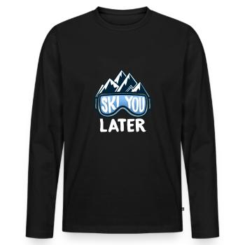 Sports d’hiver Ski you later T-Shirt Montagne Sport Alpes - T-shirt manches longues Premium bio Homme - noir - Devant - Nico (187cm)