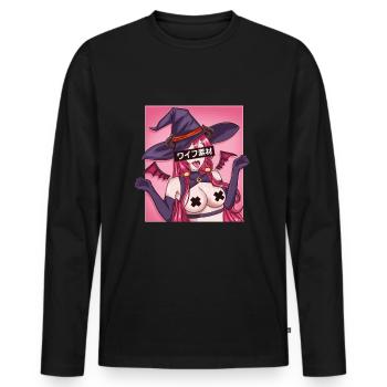 Anime manga fille japon seins cosplay culture - T-shirt manches longues Premium bio Homme - noir - Devant - Nico (187cm)