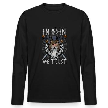 Dans Odin, nous faisons confiance au guerrier de l'épée de la fierté viking - T-shirt manches longues Premium bio Homme - noir - Devant - Nico (187cm)