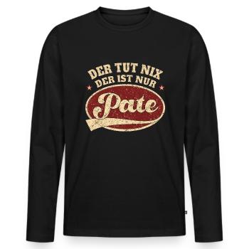 Pate der tut nix Pate - Männer Premium Bio Langarmshirt - Schwarz - Vorne - Nico (187cm)