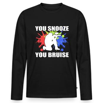 You Snooze You Bruise Paintballspieler - Männer Premium Bio Langarmshirt - Schwarz - Vorne - Nico (187cm)