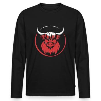 Mon bétail des Highlands que j’aime Highlands - T-shirt manches longues Premium bio Homme - noir - Devant - Nico (187cm)