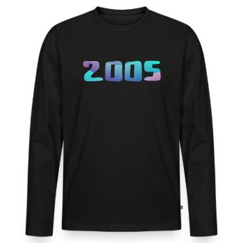 Geburtstagsgeschenk 2005 Jahrgang 2005 Retro 2005 - Männer Premium Bio Langarmshirt - Schwarz - Vorne - Nico (187cm)