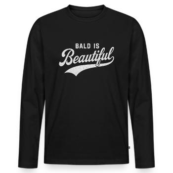 Männer Glatze Geschenkidee Bald Is Beautiful - Männer Premium Bio Langarmshirt - Schwarz - Vorne - Nico (187cm)