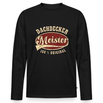 Dachdecker Meister 100 % original retro - Männer Premium Bio Langarmshirt - Schwarz - Vorne - Nico (187cm)