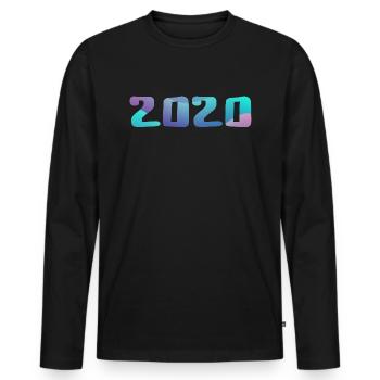 Geburtstagsgeschenk 2020 Jahrgang 2020 Retro 2020 - Männer Premium Bio Langarmshirt - Schwarz - Vorne - Nico (187cm)