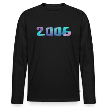 Geburtstagsgeschenk 2006 Jahrgang 2006 Retro 2006 - Männer Premium Bio Langarmshirt - Schwarz - Vorne - Nico (187cm)