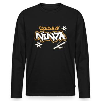 Golden Ninja - Männer Premium Bio Langarmshirt - Schwarz - Vorne - Nico (187cm)